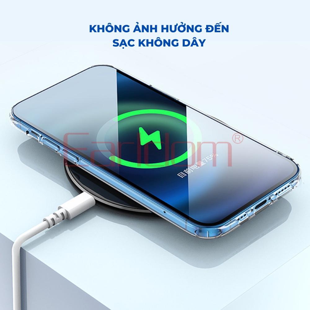 Ốp lưng IP trong suốt chống sốc đệm khí 4 góc bảo vệ camera