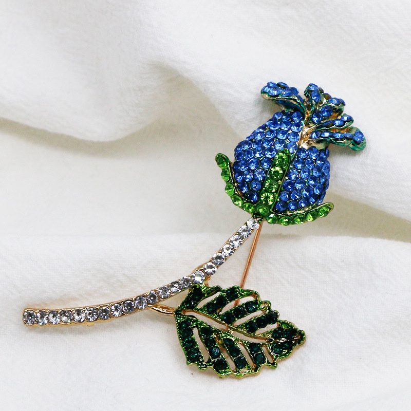 Ghim CàI ÁO HìNh Hoa HồNg ĐíNh Kim Cương Giả ThờI Trang Cho Nữ
