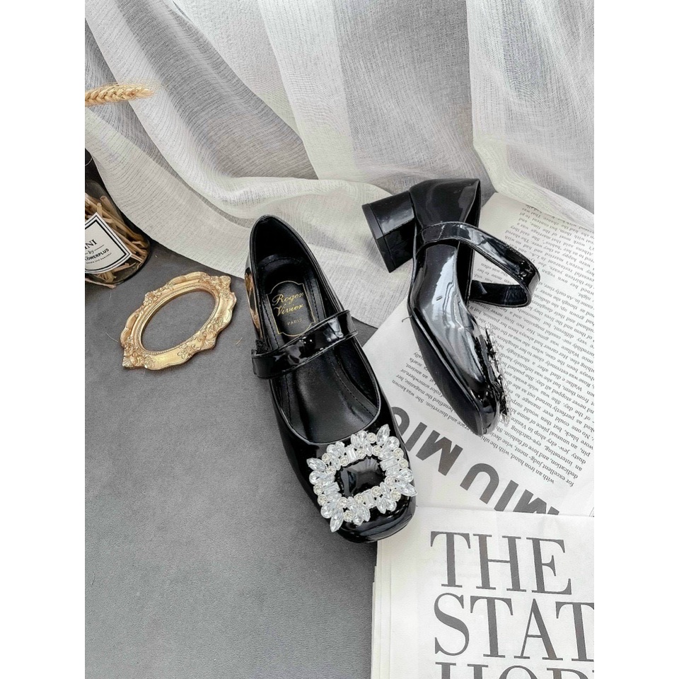 Giày cao gót bít mũi gót vuông 3cm mã CD55