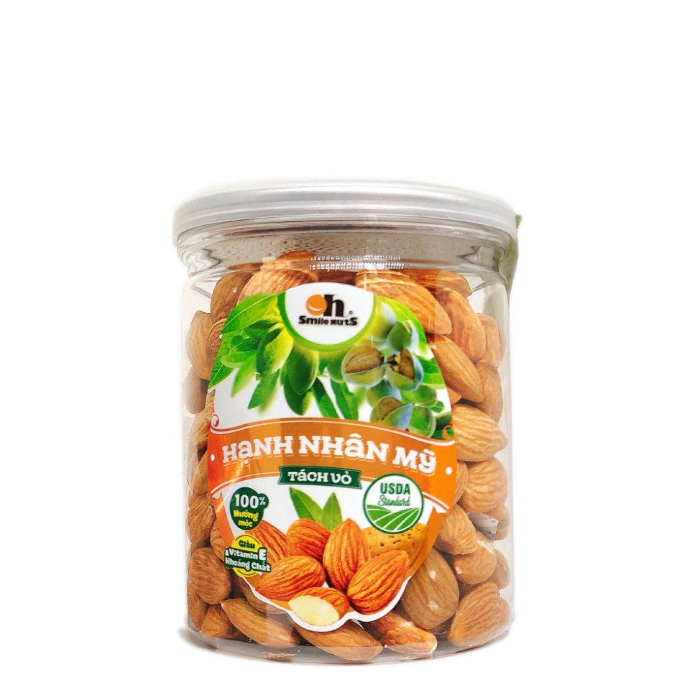 Hạnh Nhân Mỹ Tách Vỏ Nướng Smile Nuts Hộp 265g