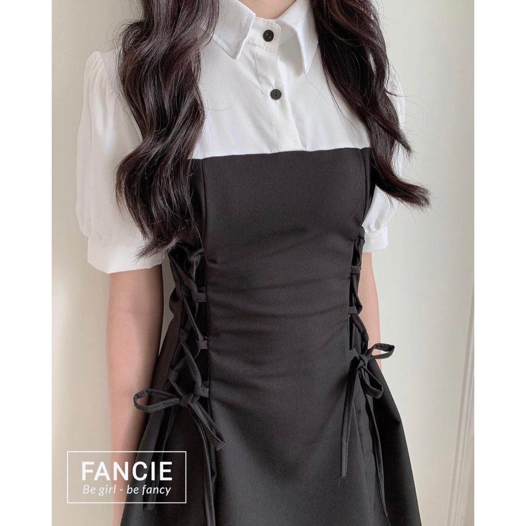 Váy Nữ  ❤️️𝐹𝑅𝐸𝐸 𝑆𝐻𝐼𝑃❤️️ Váy Cổ Trắng Đan Eo - Hàng Cao Cấp Tôn Dáng Siêu Xinh | BigBuy360 - bigbuy360.vn