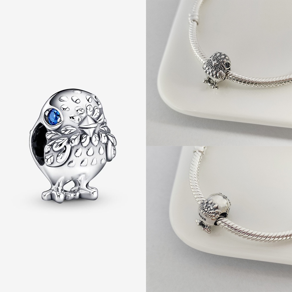 PANDORA Trang Sức Mạ Bạc Hình Gà Con Lấp Lánh Dễ Thương