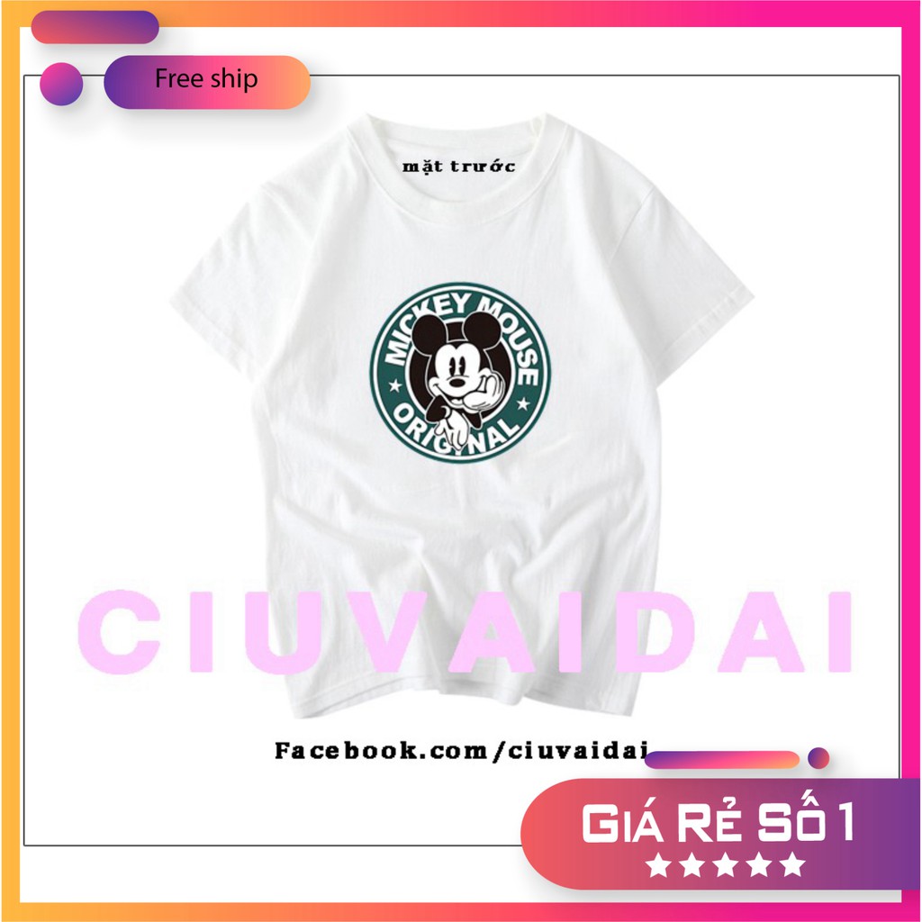 Áo Thun Tay Lỡ Unisex Form Rộng Nam Nữ Mickey Mùa Hè Basic Tee Oversize