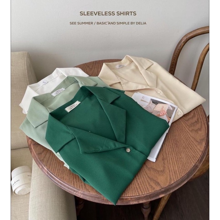 Áo sơ mi lụa trượt cổ vest 5 màu hiện đại NEO