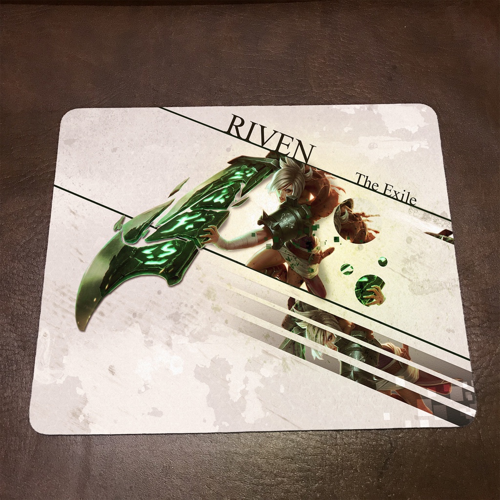 Lót chuột máy tính League of Legends RIVEN - Mẫu 1 Mousepad cao su êm ái, nhận in theo yêu cầu