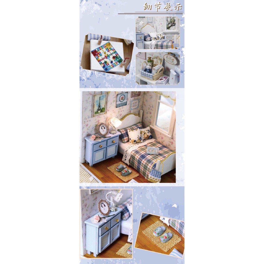 Nhà búp bê DIY mẫu Thiên thần ánh nắng siêu đẹp 3003 tặng kèm (KEO+MICA)