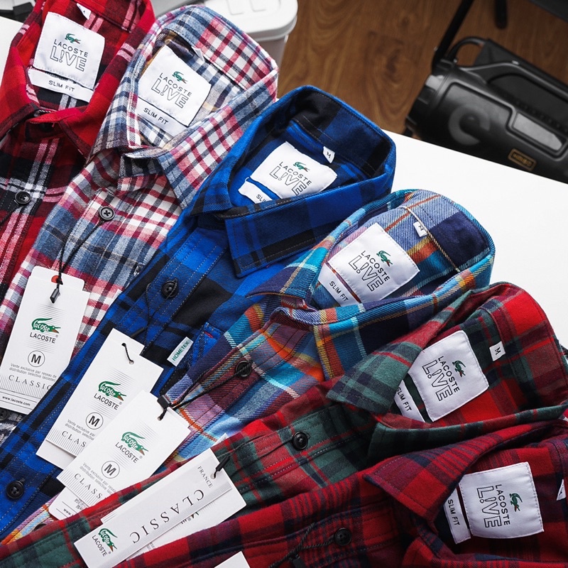 Áo sơ mi caro vải nỉ mỏng có co giãn Bigsize < 95kg