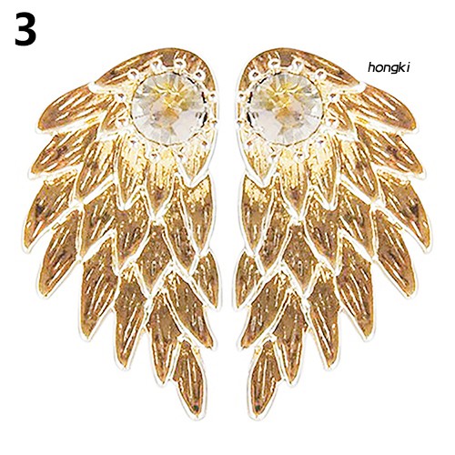 1 Đôi Bông Tai Hình Cánh Thiên Thần Đính Đá Thời Trang Dành Cho Nữ