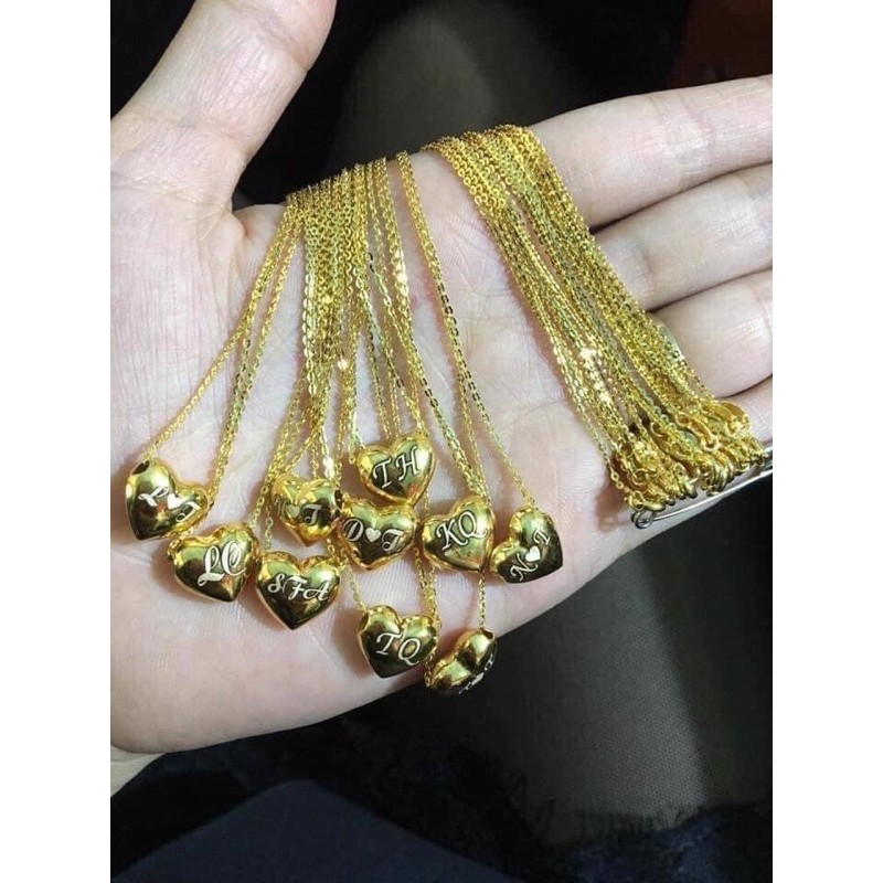 Mặt Tim Phồng Vàng Cho Nữ, Khắc Tên Lazer Theo Yêu Cầu, Món Quà Siêu ý Nghĩa dành Tặng Người Thương- Trang sức Hoà Thảo