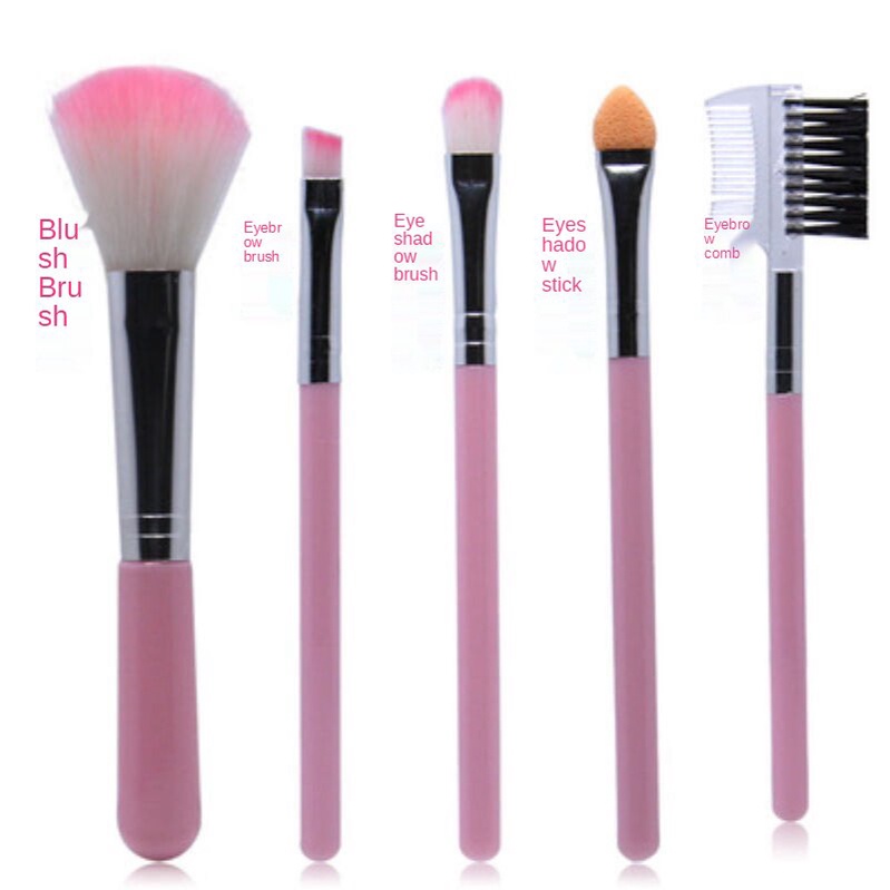 5pcs makeup brush, eyebrow brush, blush brush, foundation brush, eye shadow brush, makeup tools, beauty accessories