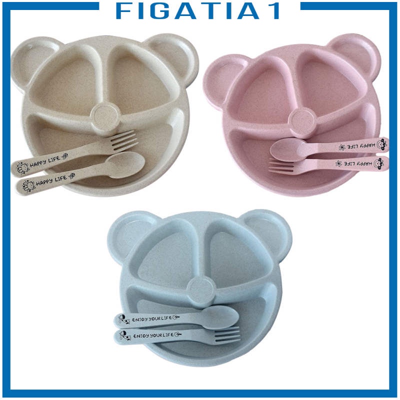 Bộ Đĩa Chia 3 Ngăn Chống Rò Rỉ Màu Hồng figatia1 Cho Bé