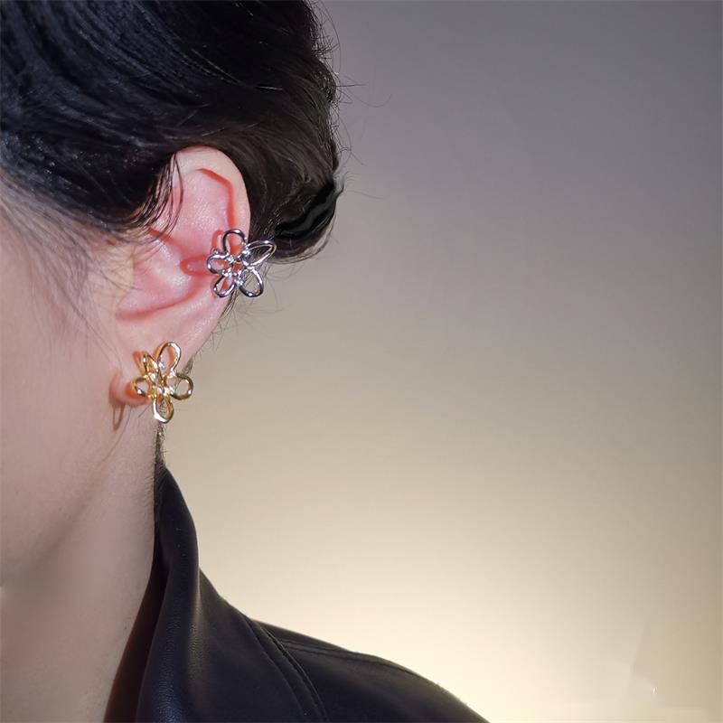 Bông Tai Hình Hoa Đính Đá Zircon Đơn Giản Thời Trang