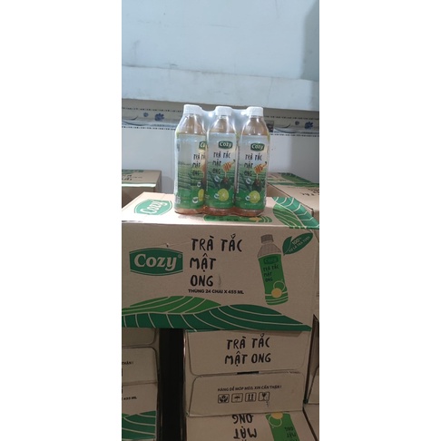 PHIÊN BẢN MỚI-TRÀ COZY CHAI  TRÀ TẮC MẬT ONG-TRÀ VẢI-TRÀ ĐÀO SẢ-TRÀ OLONG XOÀI 455Ml/Chai