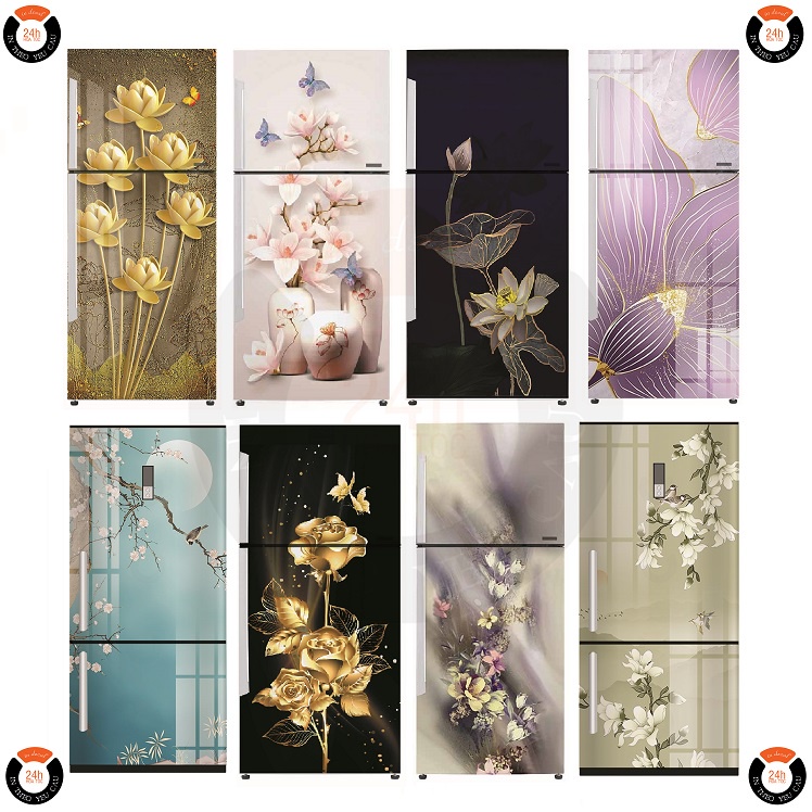 Decal dán tủ lạnh BÌNH SỨ TRẮNG - Chất liệu cao cấp - Chống thấm nước - DECAL24H