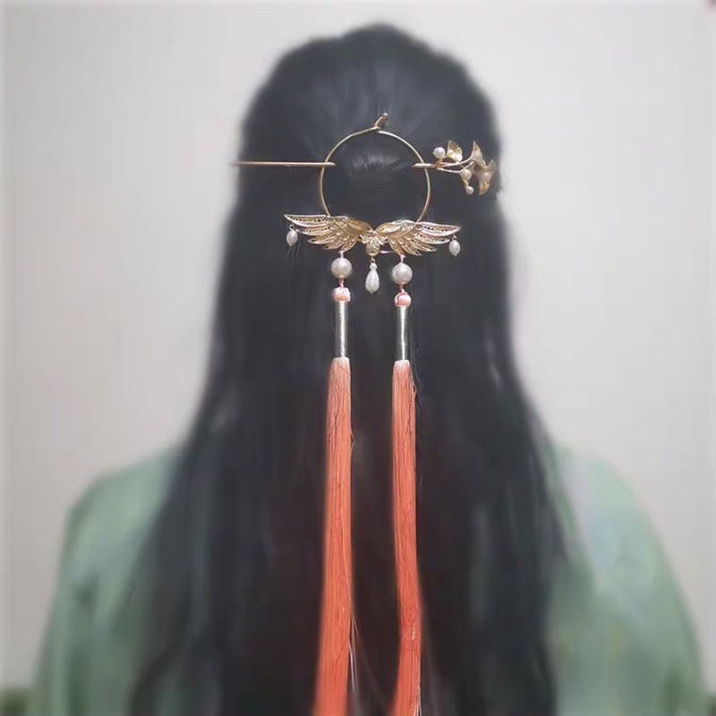 Khoen móc tóc cài tóc gắn phiến 64mm nguyên liệu làm trang sức cổ trang cosplay cổ phục có màu KC