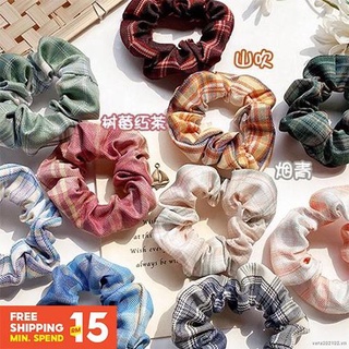 Dây buộc tóc vải lụa satin co giãn màu trơn phong cách hàn quốc thời trang cho nữ