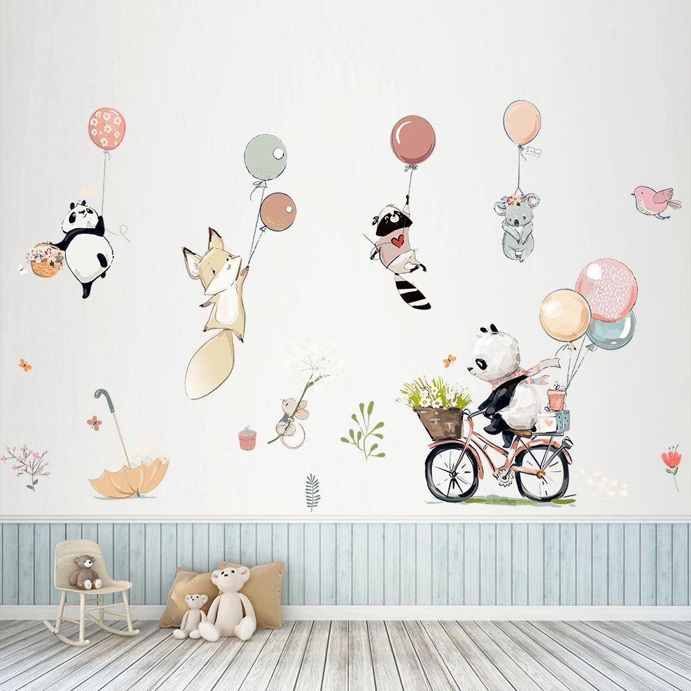 Sticker Dán Tường Họa Tiết Động Vật Dễ Thương Bắt Mắt