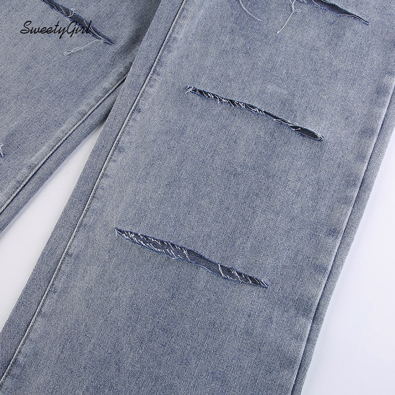 Quần Jean Rách Ống Thẳng Eo Thấp Thời Trang Dành Cho Nữ 2022