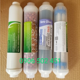 Bộ 4 Lõi lọc nước số 5 6 7 (T33 CW- BIO - NANO SILVER+ HÔNG NGOẠI) dùng cho máy RO