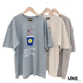 Áo thun drew cotton dày mịn màu be , áo phông nam nữ drew đủ size cốc nước