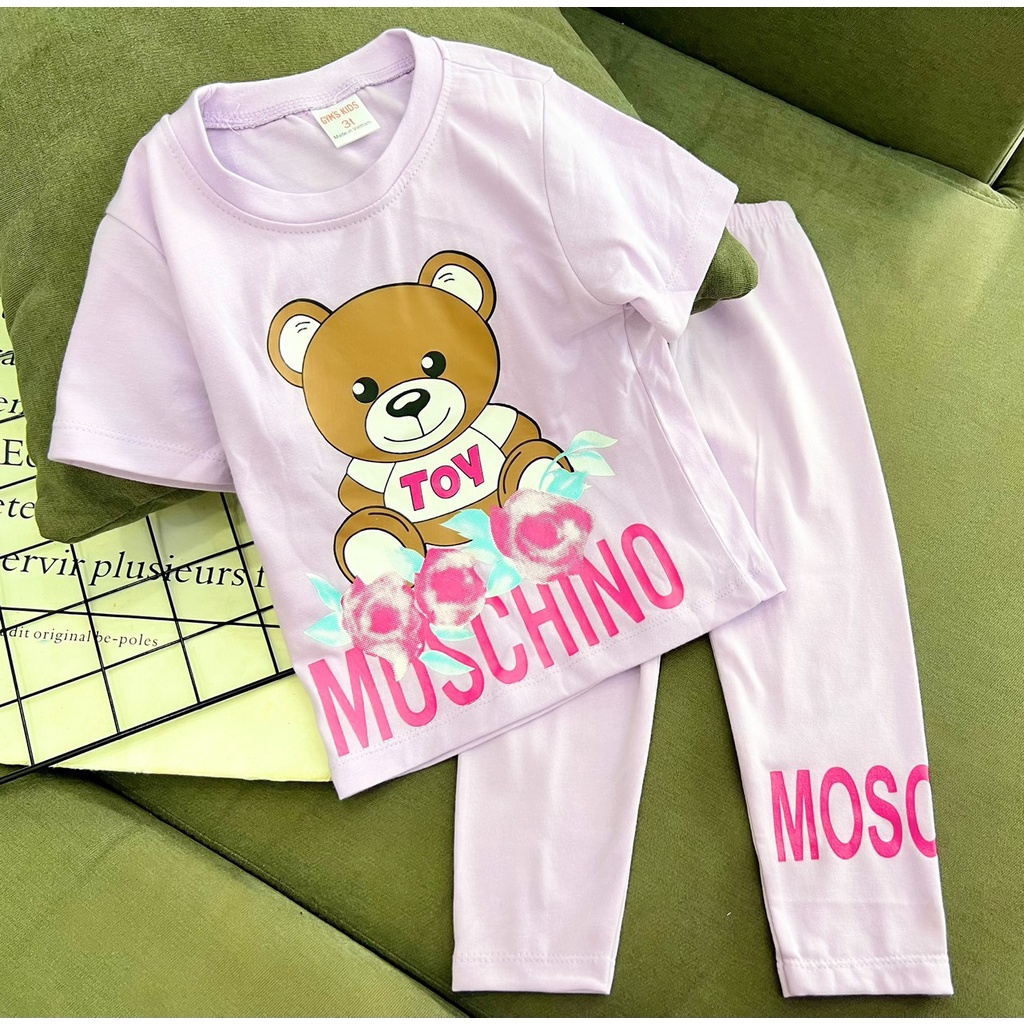 Đồ bộ bé gái 3-5 tuổi áo tay ngắn quần dài cotton Jennie kids J322