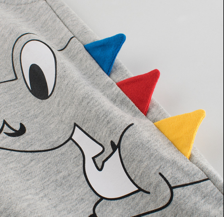 Children's Pants Sweatpants Autumn and Winter Pocket 3D Dinosaur Pattern Design Ready Stock