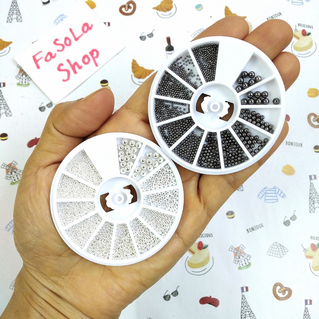Bi trang trí móng/nail các kích cỡ, ánh kim, phụ kiên làm móng tay chân nail