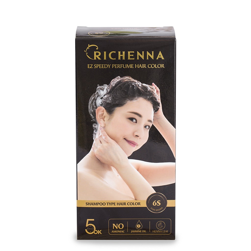 Nhuộm tóc Richenna dạng dầu gội hương nước hoa 60/60g