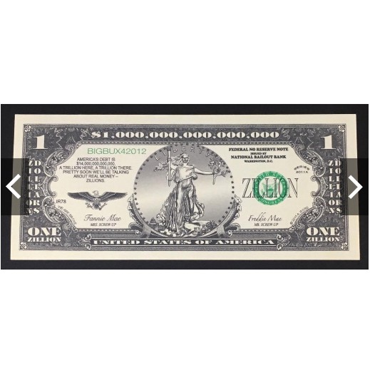 Combo 2 tờ tiền Kỷ niệm mệnh giá 1 Triệu Tỷ Đô hình tượng Nữ Thần Tự Do - Play Money