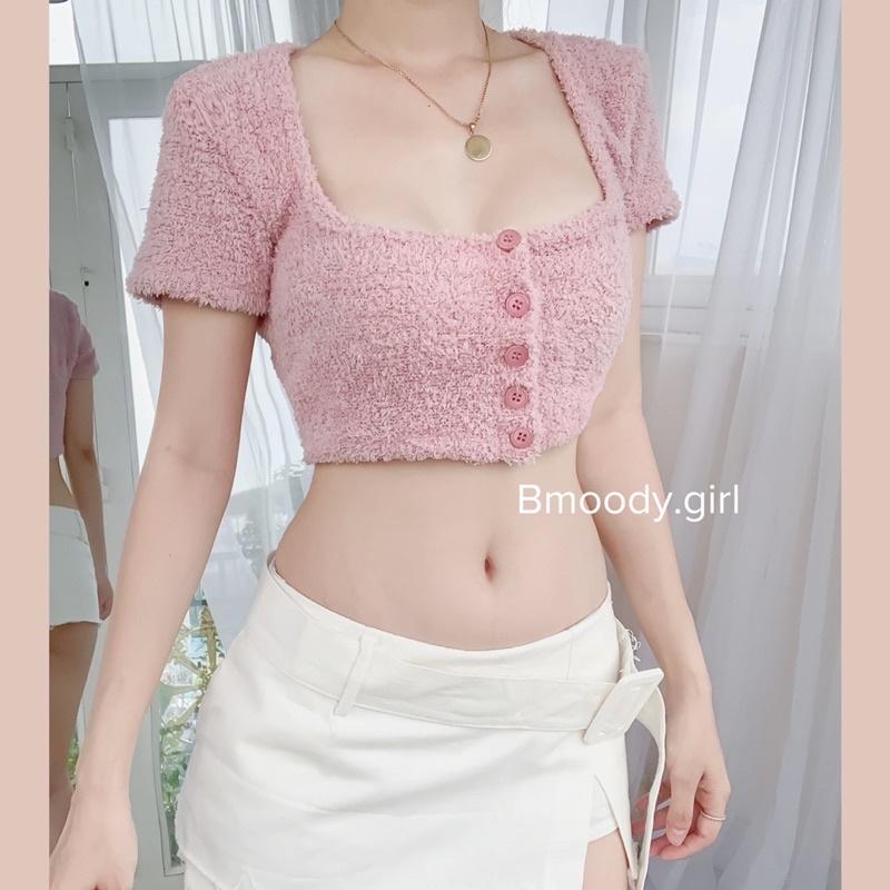 ✨ĐỢT CẢI TIẾN MỚI✨ Áo Croptop LÔNG dàn nút Sexy———— Vui lòng đọc Mô tả sản phẩm