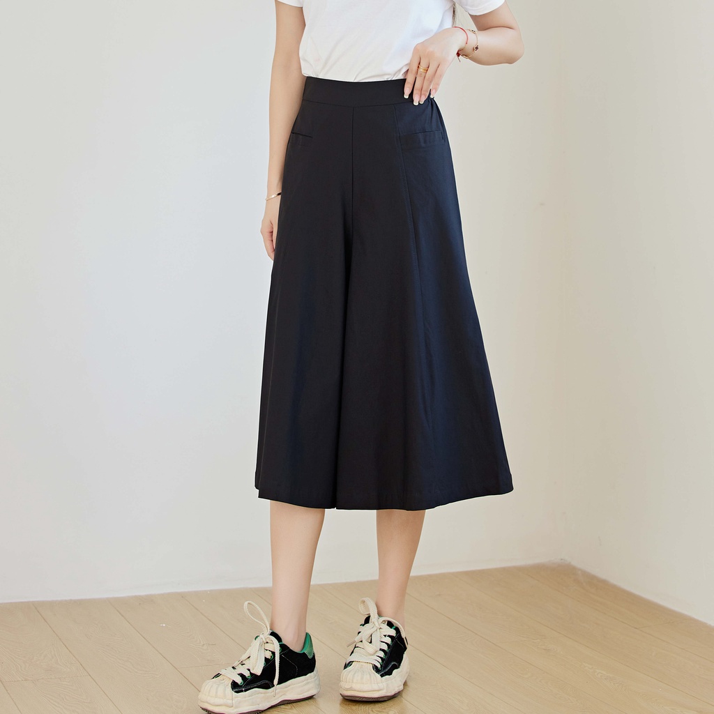 Eyouth 1054 Quần Ống Rộng Cạp Cao Cho Nữ