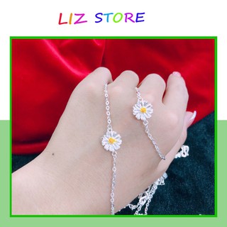 Vòng tay hoa cúc họa mi?freeship💝lắc tay cúc họa mi bạc ta