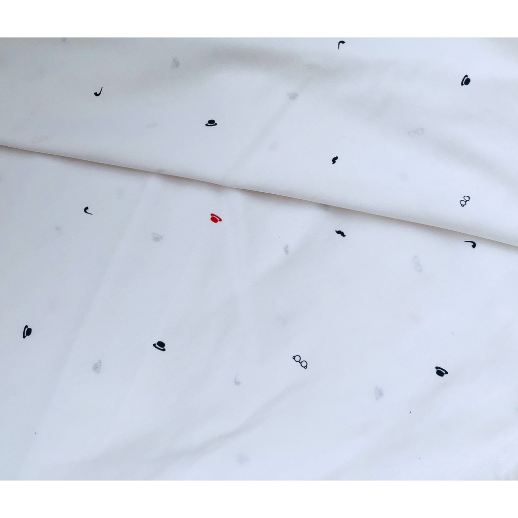 Vải cotton 100% họa tiết nhỏ xinh xắn, khổ 1m x 1m4