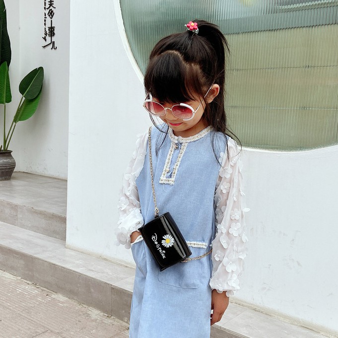 Túi đeo chéo dễ thương hình hoa cúc DO&amp;THINK phong cách Hàn Quốc cho bé gái TX14