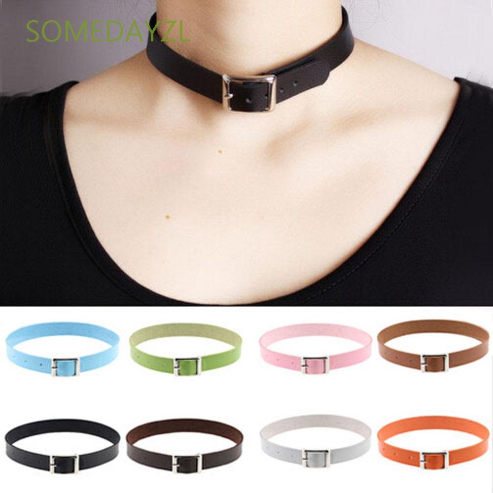 Vòng Cổ Choker Unisex Chất Liệu Da Pu Thời Trang