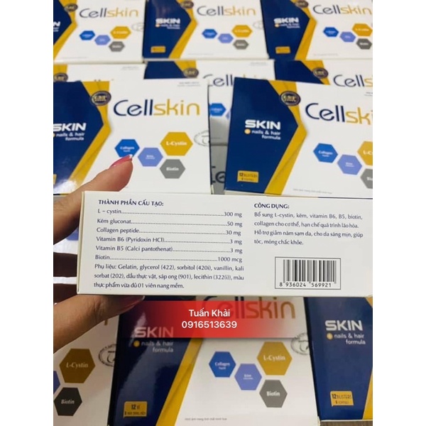 Cellskin chống lão hoá , hết nếp nhăn, trắng mịn da hộp 60 viên