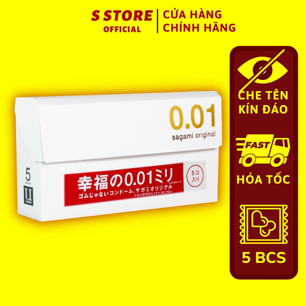 Bao Cao Su Sagami Original 001 Non Latex – BCS Siêu Mỏng, Siêu Dai, Độ Bền Cao – Hộp 5 Chiếc B0015