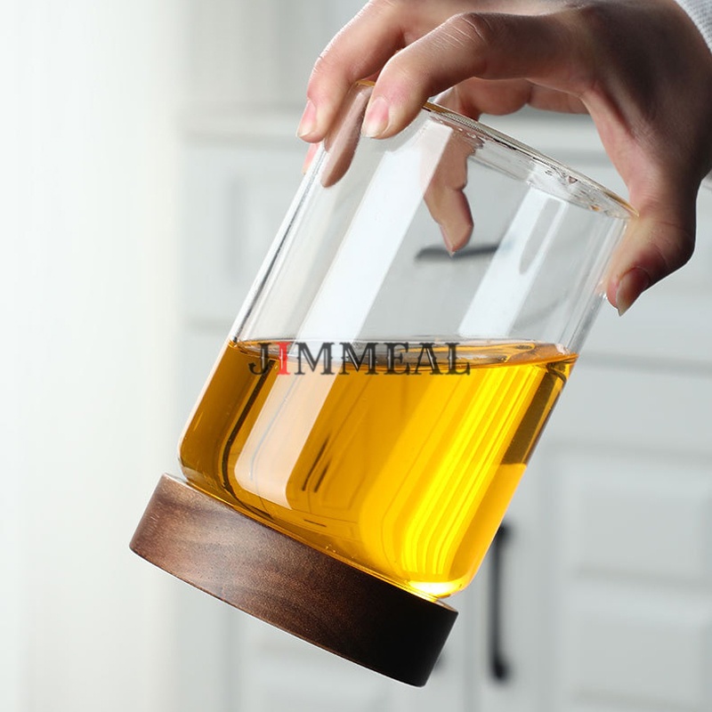 Lọ Thủy Tinh Nắp Gỗ Vặn, Hũ Thủy Tinh Nắp Gỗ Vặn JIMMEAL Đựng Gia Vị,Thực Phẩm, Đồ Khô 500ml 800ml 1000ml 1600ml Cao Cấp