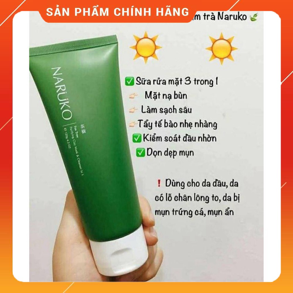 Sữa Rửa Mặt Đất Sét Tràm Trà Naruko Bản Đài Loan 120g