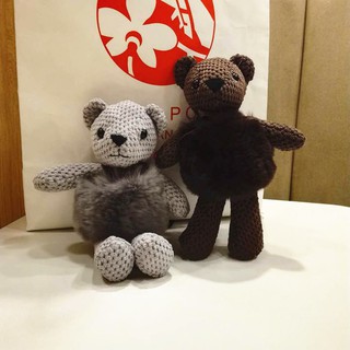 Móc túi xách Gấu Teddy mặc áo lông vũ