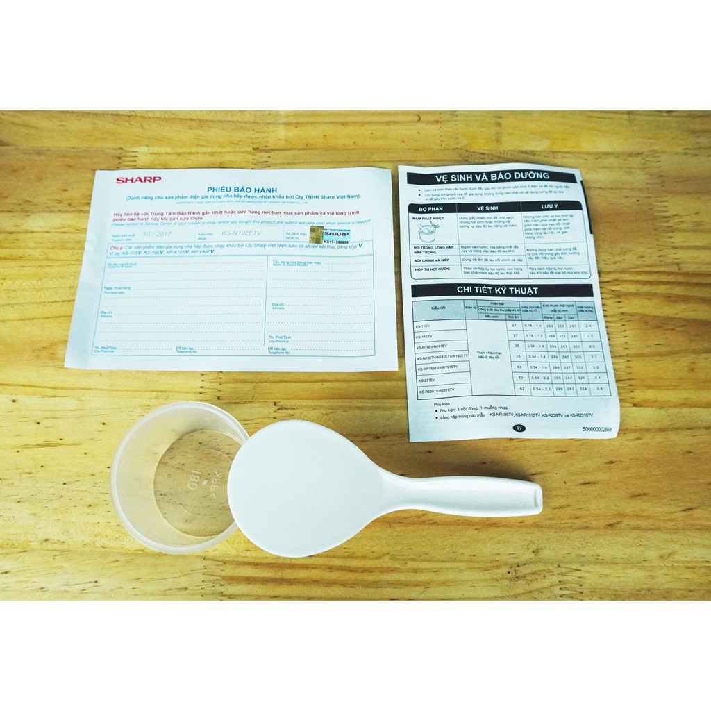 Nồi Cơm Điện Sharp KS-N192ETV &quot;SP&quot; - 1.8 Lít - Hàng chính hãng