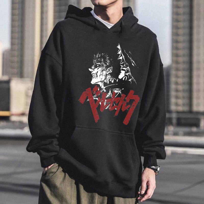 Áo Hoodie Nam Tay Dài In Hình Manga Berserk Guts Cá Tính