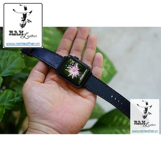 (Made in VietNam) DÂY ĐỒNG HỒ APPLE WATCH XANH NAVY - DA DÊ THẬT - ĐỦ SIZE APPLE WATCH