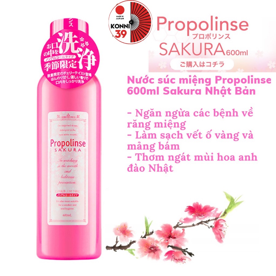 Nước súc miệng Propolinse Nhật Bản giúp làm sạch và giảm mảng bám 600ml - Bahachiha