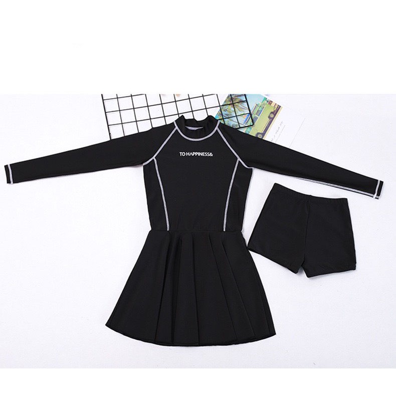 Bikini đi biển váy đuôi cá TO HAPPINESS, dạng đồ đi biển dài tay, kèm quần bên trong, kín đáo quý phái. | BigBuy360 - bigbuy360.vn