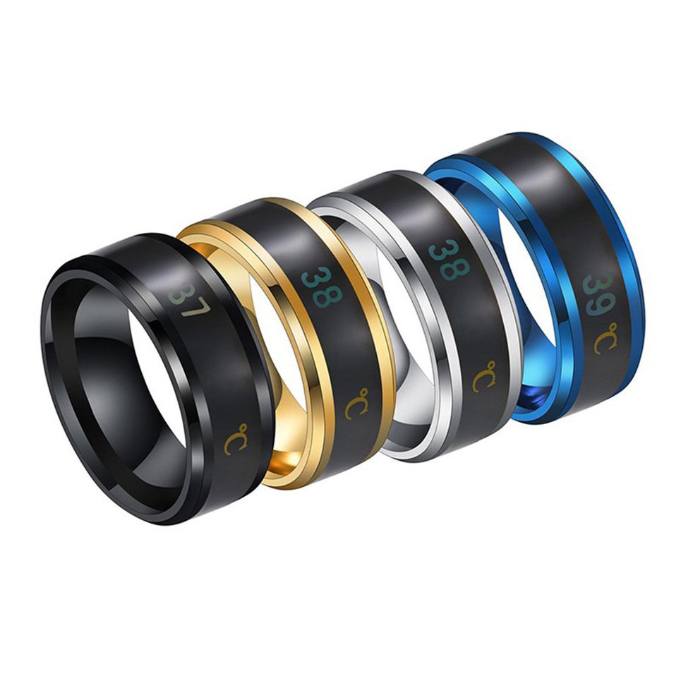 Titanium Steel Intelligent Temperature Sensing Ring Fashion Ring Birthday Gift