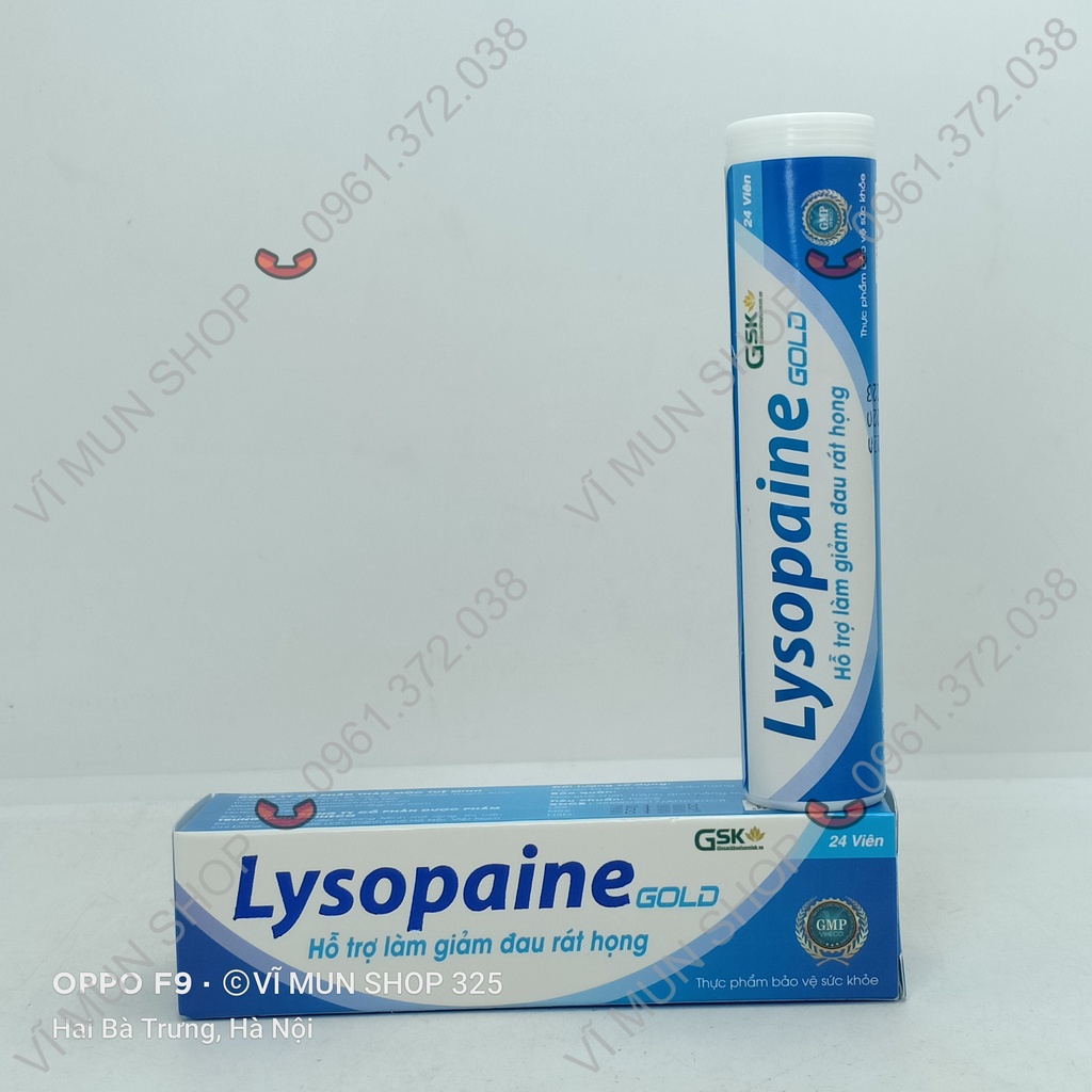 Viên ngậm Lysopaine Gold 24 viên - Giảm đau rát họng