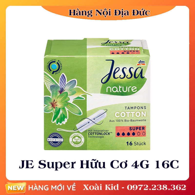 Băng vệ sinh Tampon Jessa Đức đủ size - Date mới đủ Bill