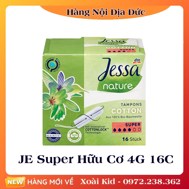 Băng vệ sinh tampon jessa đức đủ size - date mới đủ bill - ảnh sản phẩm 6