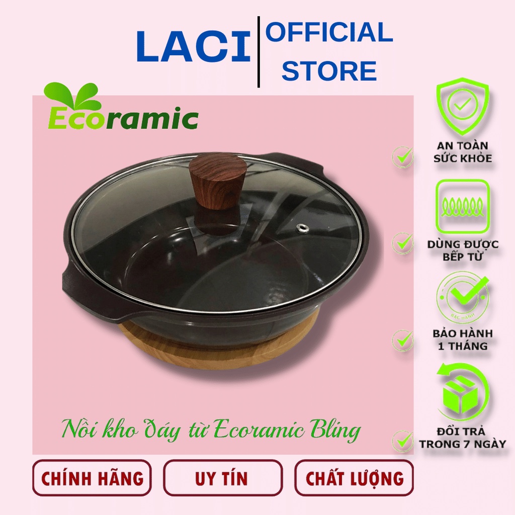 Nồi kho cá bếp từ ECORAMIC BLINK thiết kế 6 lớp chống dính CERAMIC tăng khả năng chống dính gấp 5 lần nồi thường